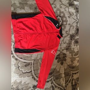Men’s Puma red and black Track Jacket In. Size Large.